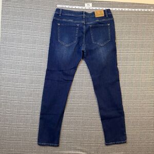 ZLZ Women's Jeans Dark Blue Wash Denim Skinny Fit Distressed Size 34W